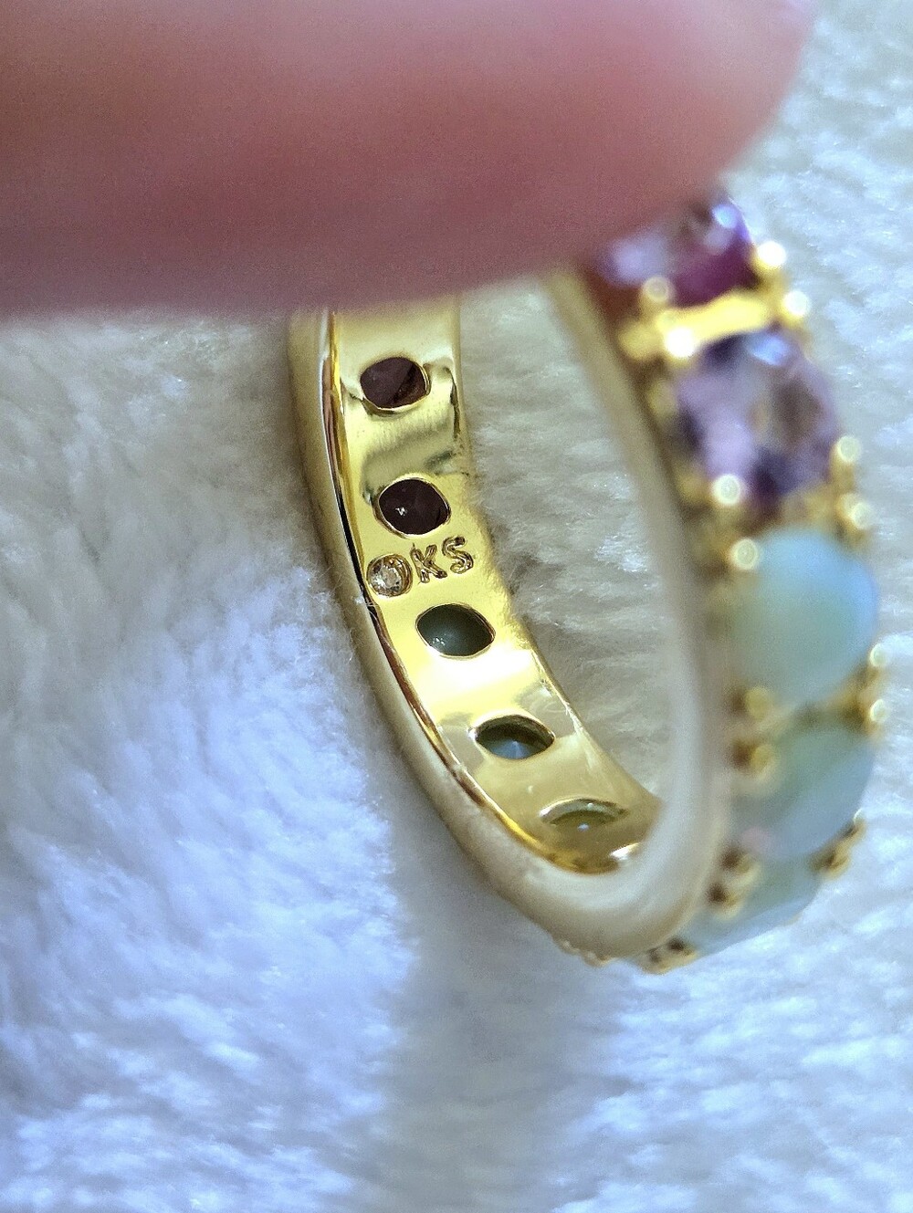 Kendra Scott (Retired) Gold💛 "Chandler" Band Ring💍 in Green💚 Lilac💜 Mix - Picture 11 of 16